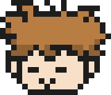 Pixel-art face of PIX7's mascot